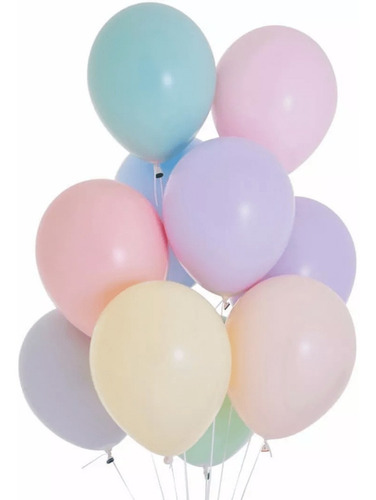 Imagen 1 de 2 de Globos Tonos Pastel 12'. Paquete X 50 Unidades!! Oferta!!