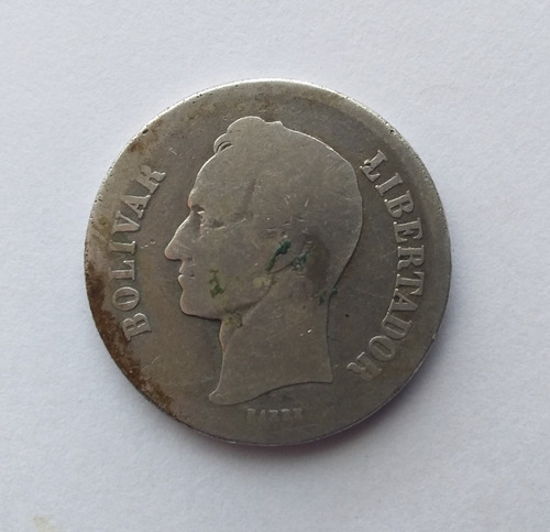 Moneda De 1 Bolívar Plata De 1929. Colección. Venezuela (Usado)