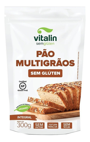 Mistura Integral Pão Multigrãos Sem Glúten 300g - Vitalin