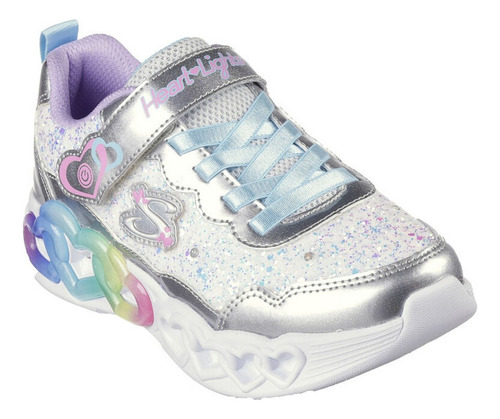 Zapatilla Skechers Infinite Heart Lights 303752l-sllv Niñas