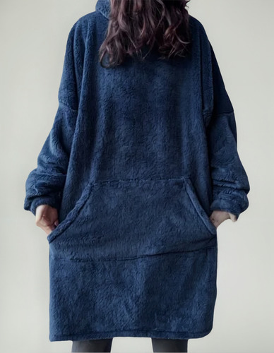 Maxi Buzo Frazada Con Corderito Azul