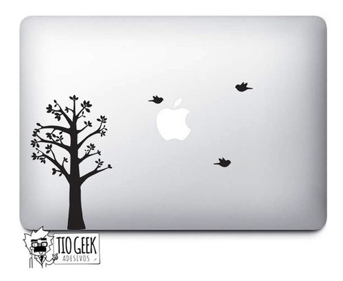 Adesivo Árvore E Pássaros Paisagem Macbook iPad Tablet