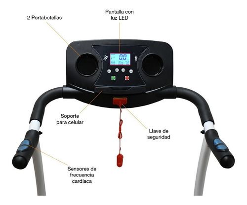 Imagen 5 de 8 de Caminador Trotador Eléctrico Plegable 2.0hp Con Monitor Led