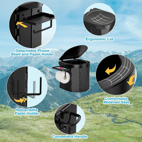 Inodoro Portatil Camping Plegable Senderismo Viaje Acampar