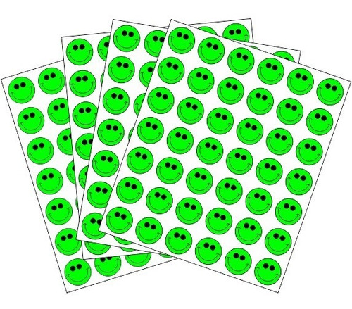 Rotulo Autoadhesivo Carita Feliz Verde 1.3 Cm X 308 Pcs