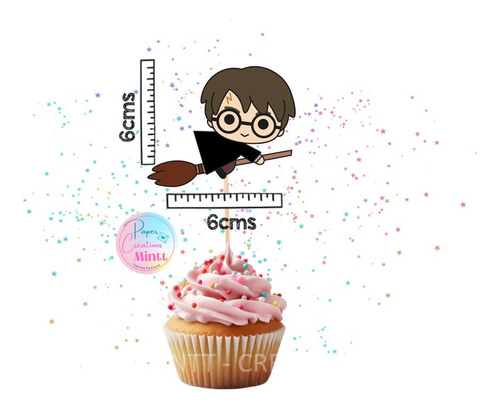 20 Cupcakes Toppers De Harry Potter Mixto