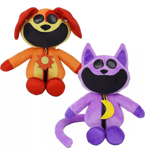2pcs Smile Animals Doll, Cat And Dog Day 25cm