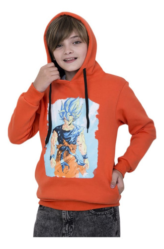 Buzo Hoodie Goku Dragon Ball Con Capucha Niño