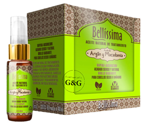 Bellissima Sérum Argan Y Macadamia De 40ml Óleo X6uni 