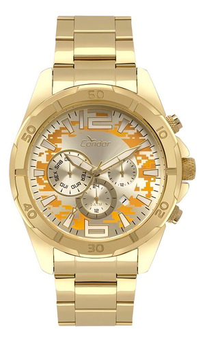 Relógio Masculino Condor Cronografo Dourado Cojp25aa4d Cor do fundo Pérola