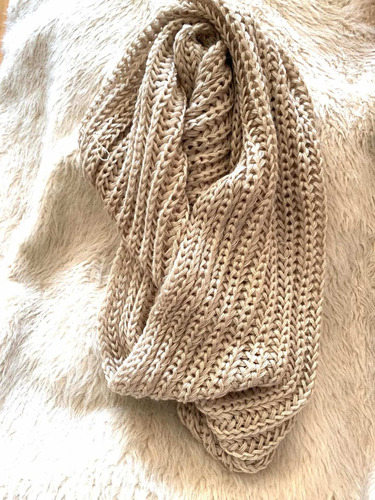 Cuello Tejido Beige Sin Género De Abrigo Bufanda Invierno