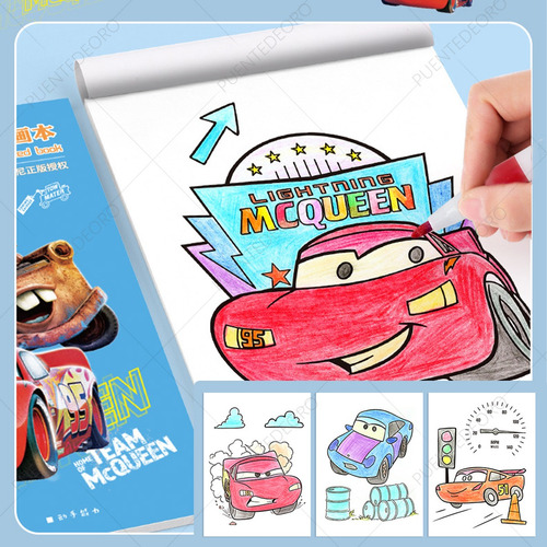 5pz Libro Colorear Para Niño + Marcador Acrílico 24 Colores
