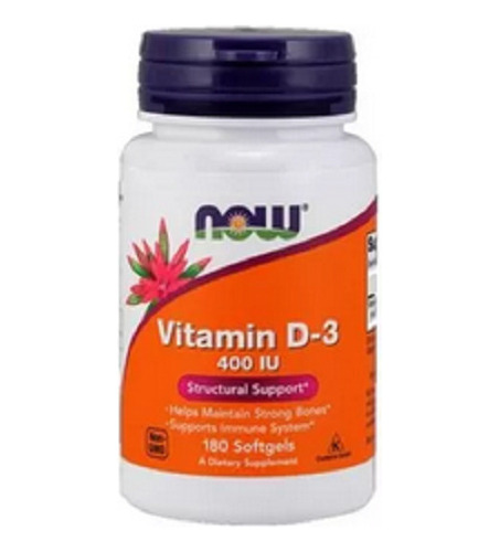 Vitamina D 400 Ui  Now (180 Caps) D3 Colecalciferol