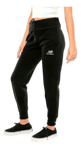 Pantalon Essentials New Balance Negro Mujer Corte Chino 