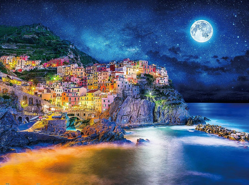 Noche Estrellada En Cinque Terre Rompecabezas 1200 Pz Pintoo