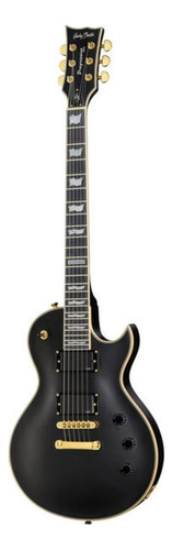 Guitarra eléctrica Harley Benton Progressive Series SC-1000 archtop de caoba matte black mate con diapasón de amaranto