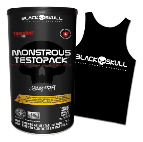 Multi Vitaminas Hipertrofia Muscular Black Skull Suplemento Universal Sabor Sem Sabor 235g