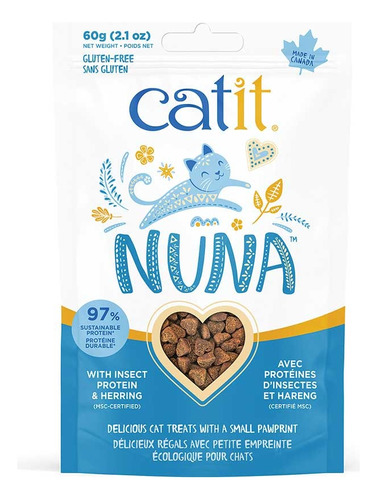 Snack Catit Nuna Gatos Proteína Insectos/arenque 60gr. Np