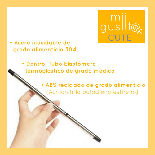 Popote Reusable, Flexible Y Portátil Acero Inoxidable