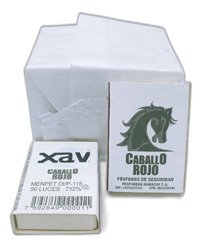 12 Caja Fosforo Parafinado Fuego Caballo Rojo 1823 Xavi