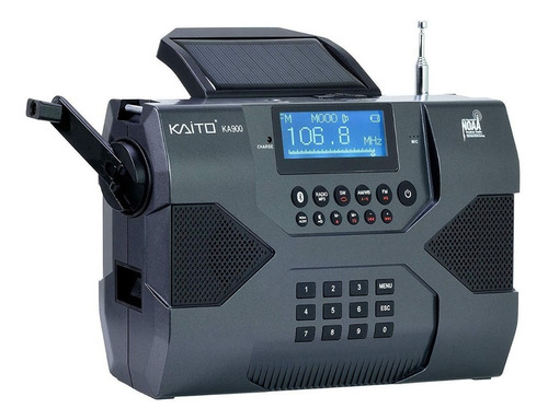 Radio Solar Y Dinamo  Kaito Ka900 Am Fm Sw Blue Mp3 Stereo