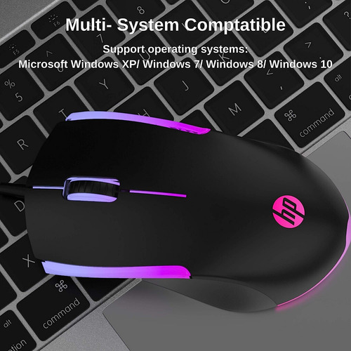 Mouse Hp Gamer Con Sensor Led De Iluminación Óptico, 7 Color