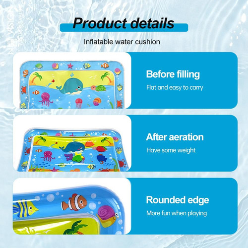 Cojín De Agua Inflable Bebé, Alfombrilla De Agua Tummy Time