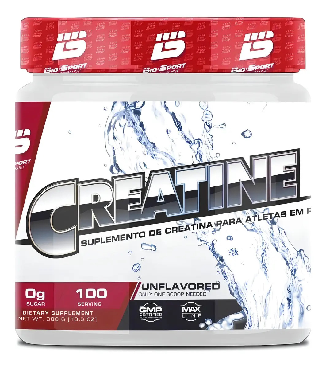 Creatina Pura BioSports 300g Pó Sem Glúten