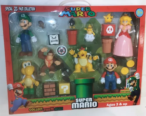 Super Mario Bros Pack Jumbo Juguetes Articulados Luz Playset