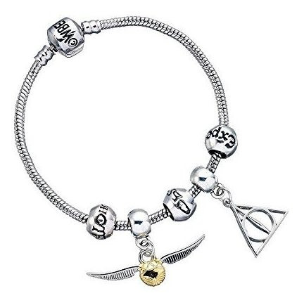 Pulsera Con Abalorios Chapada En Plata De Harry Potter