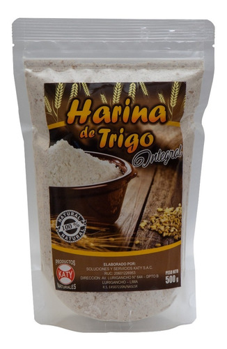 Harina De Trigo Integral Katy 100% Puro 500 G
