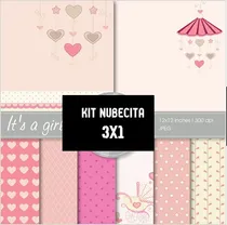 Comprar  Kit Imprimible 3x1 Nacimiento Bebe Niña  Imagen Fondos #922
