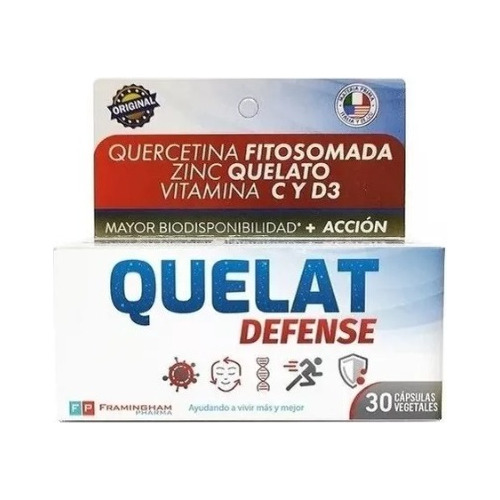 Quelat Defense X 30 Cápsulas Queratina + Zinc + Vit C Y D3