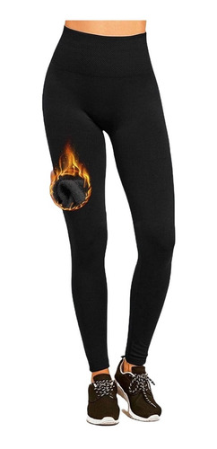 Ropa Invierno Leggins Térmicos Interior Fleece Negro