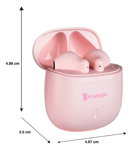 Audífonos Kaiser True Wireless Bluetooth Kh-9128pk Rosa