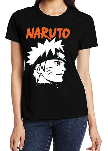 Imagen 3 de 3 de Polera Estampada Naruto Uzumaki Logo Anime Manga