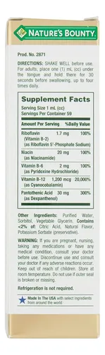 Suplemento Del Complejo De Vitamina B Nature's Bounty, 60 Ml