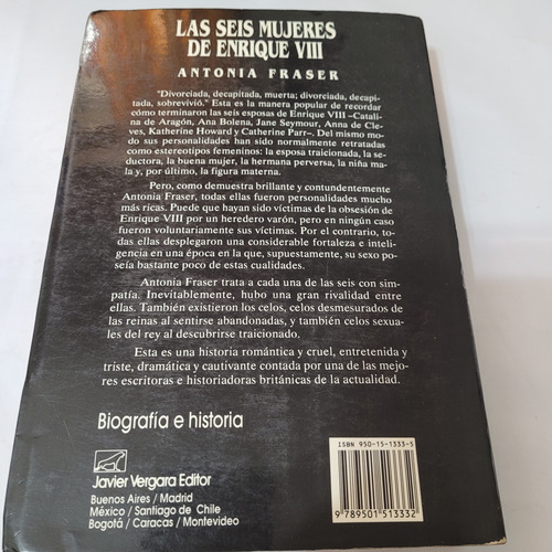 Las Seis Mujeres De Enrique Viii,antonia Fraser,vergara (Usado)