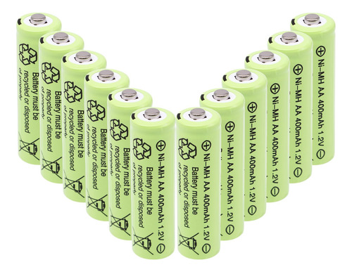 Baterias Aa Recargables Nimh De 1.2 V 400 Mah, Paquete De 12