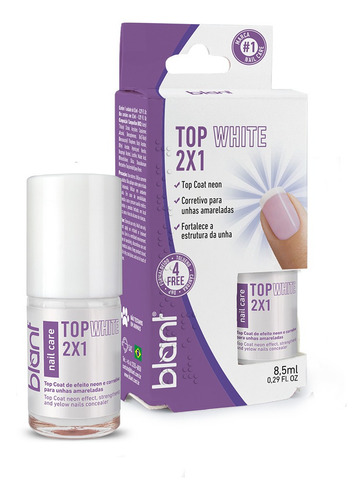 Top White Base Fortalecedora Clareadora Unhas 8,5 Ml Blant