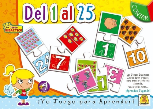 Juego Mesa Números 1 Al 25 Implas Didáctico En Casa Valente