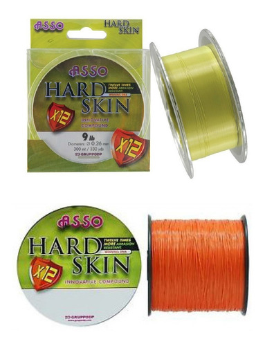 Tanza Asso Hard Skin 0.35mm Carretel X300mts Nylon Pesca Color Naranja