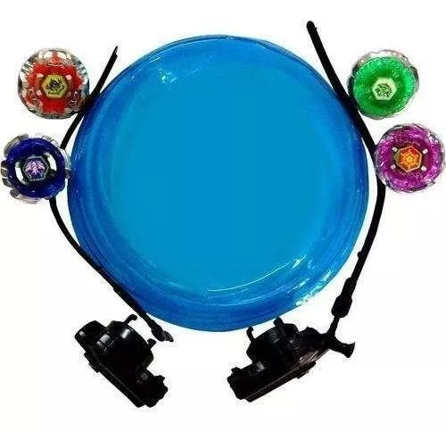 Kit com 4 peoes beyblade metal burst 2 lancadores 2 cordinha arena xun