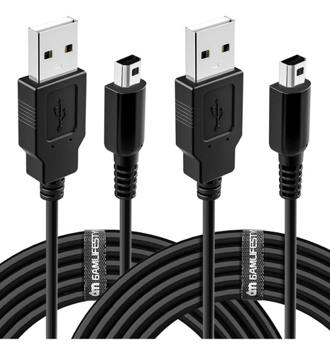 [paquete De 2] Cable De Carga Usb 3ds 2ds Dsi De 4 Pies, Co.