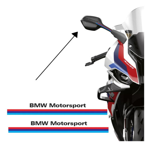 Adesivo Bmw Motorsport Retrovisor Faixa S1000rr Kit Imp47
