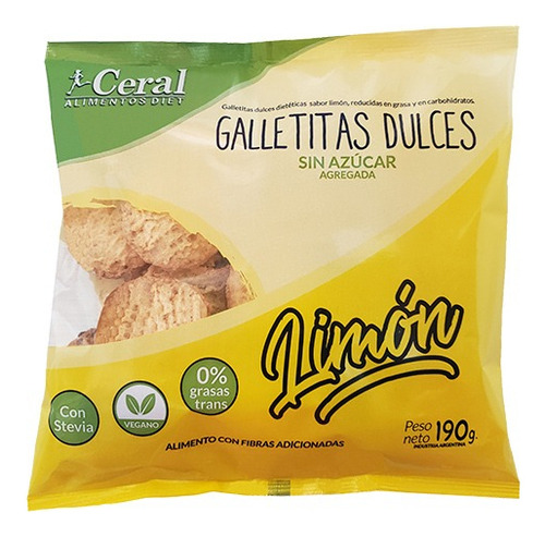 Galletas Ceral Limón Sin Azúcar Veganas X190g