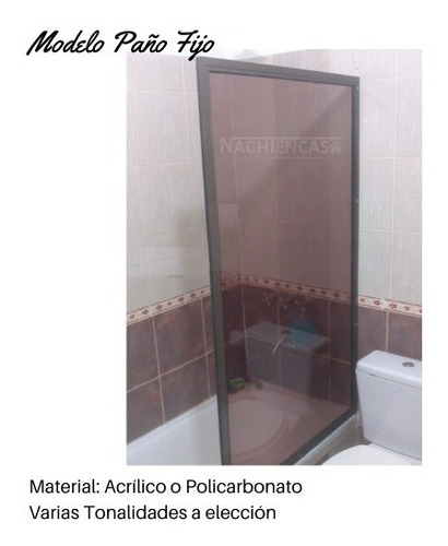 Imagen 5 de 9 de Mampara Fija Paño Fijo De Aluminio Y Acrilico 0,50x1 Baño
