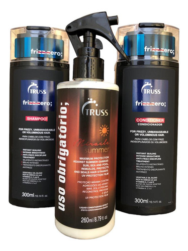 Truss Frizz.zero Shampoo Condicio 300ml+summer Miracle 260ml