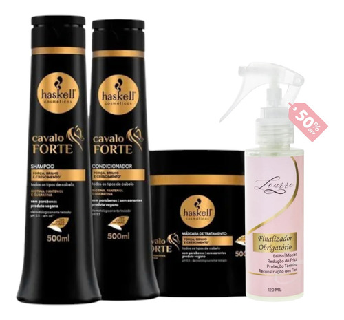 Kit Cavalo Forte Haskell Sh+cond+másc 500ml Lourre 120ml