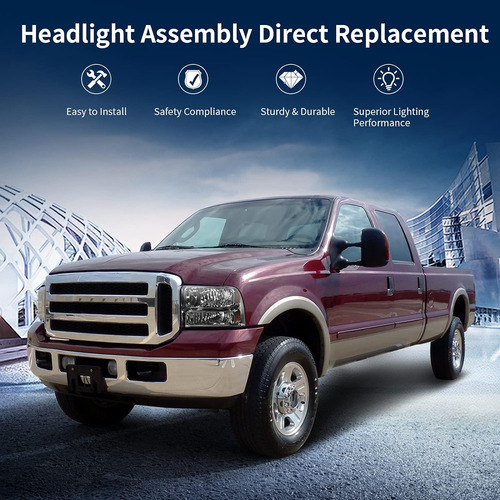 Conjunto De Faros Delanteros Compatible Con Ford F250 F350 F